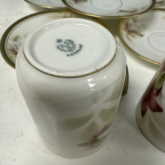 LOT Of RS Germany Demitasse Cup & Saucer Hand Painted Tulip Schlegelmilch China - Picture 5 of 9